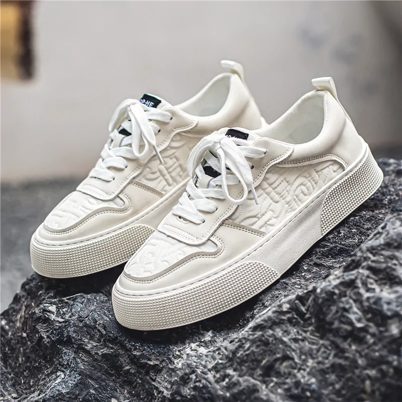Shoes for Men Women's Sneakers Autumn Leather Casual Shoes Fashionable Heightening Small White Shoes New Trendy Running Shoes