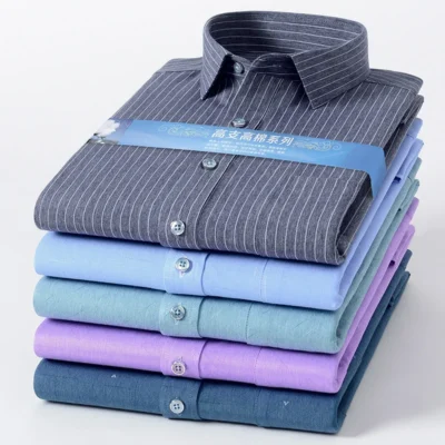New Men Fashion Casual Long Sleeved Printed Shirt Slim Fit Male Social Business Cotton Dress Shirt Men Clothing Soft Comfortable