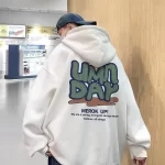 Pullover Hoodies Trendy Brand Sweatshirt Men's Autumn And Winter New Harajuku Hooded Retro Printed Long Sleeves Mens Clothing - Image 3