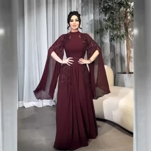 Ball Dress Evening Saudi Arabia Chiffon Sequined Beading Ruched Engagement A-line High Collar Bespoke Occasion Gown Long Dresses